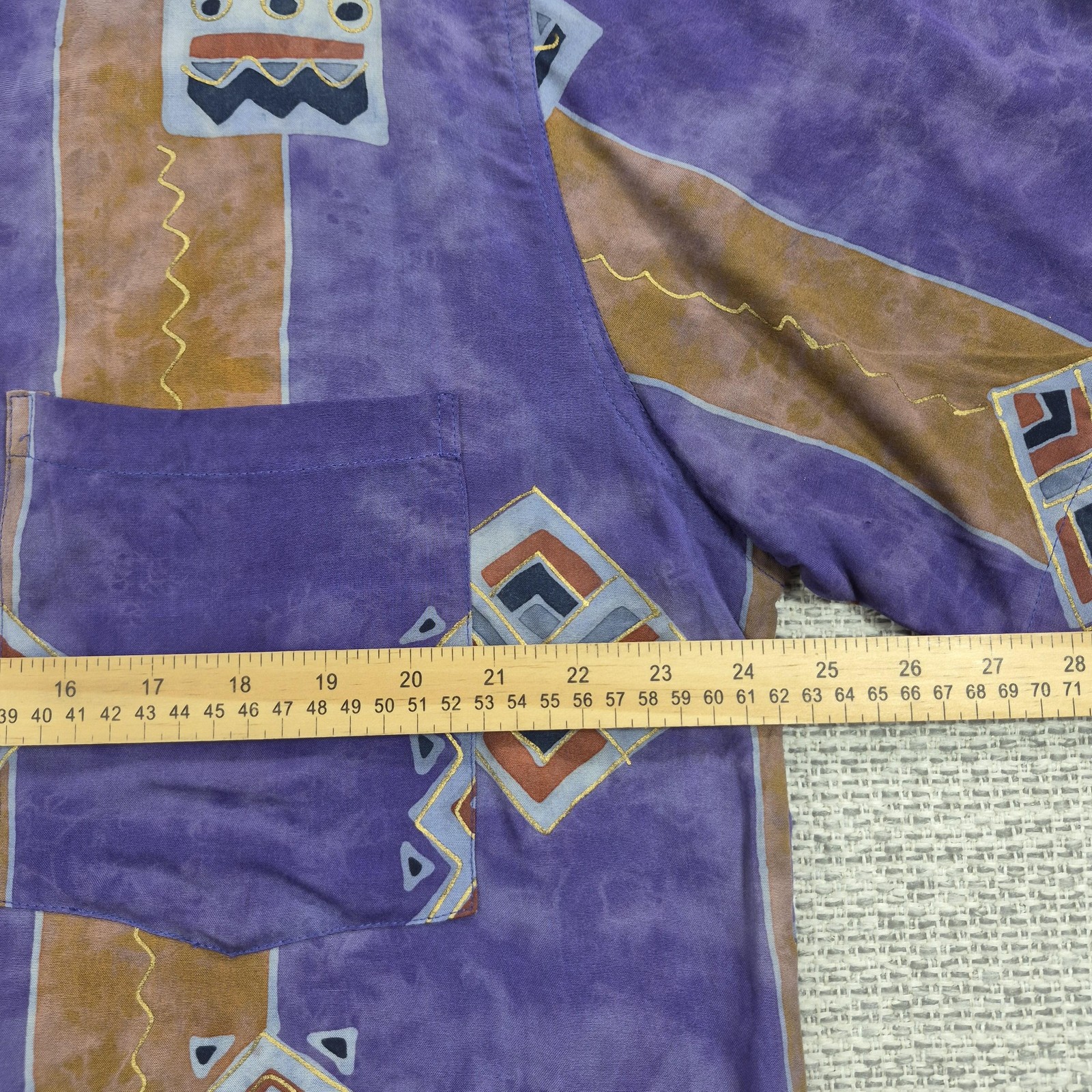 Vintage Swift Originals Button Up Shirt Mens Large Retro Geometric Short Sleeve