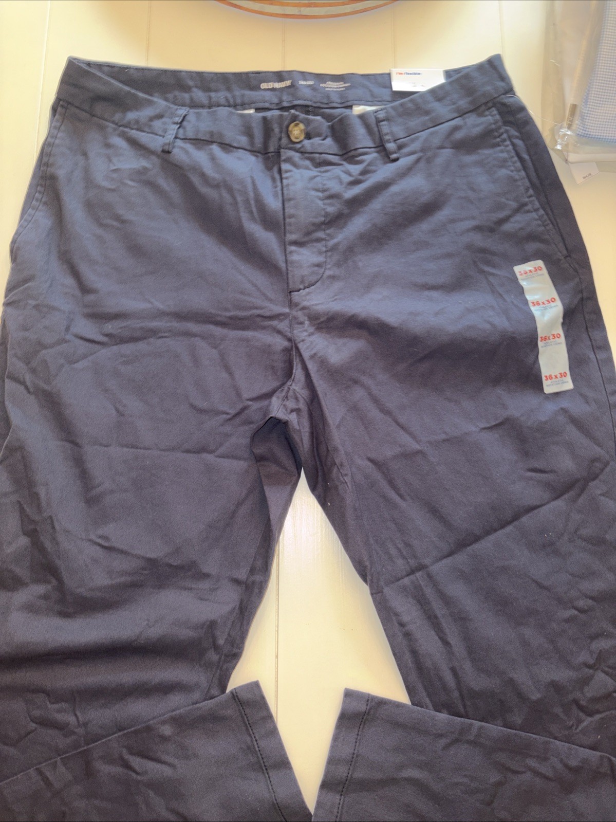 Old Navy Pants Mens 36×30 Athletic Rotation Built-In Flex Chino Stretch Navy NWT