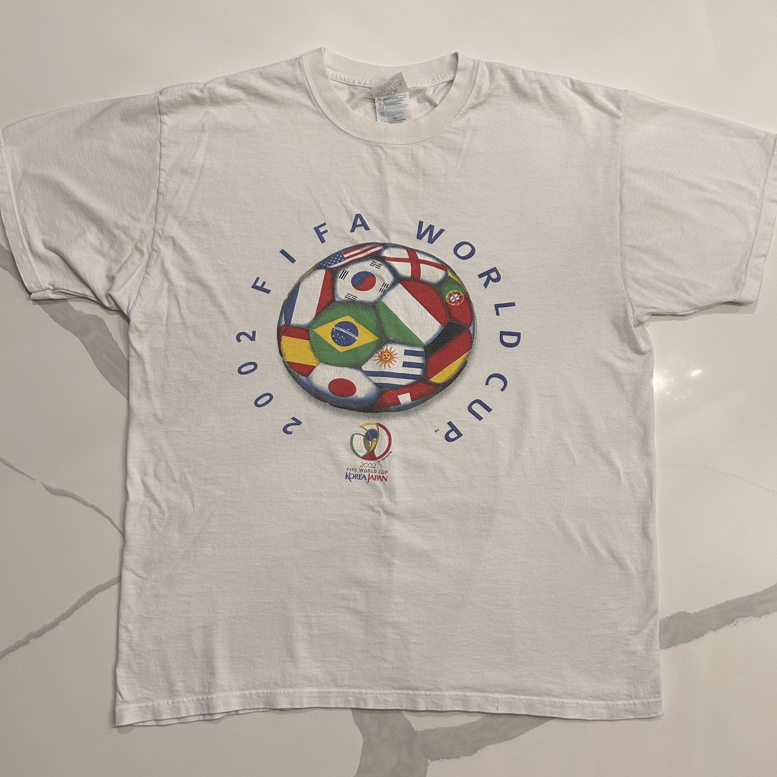 Vintage 2002 FIFA World Cup T-Shirt Made in Canada Soccer. XL