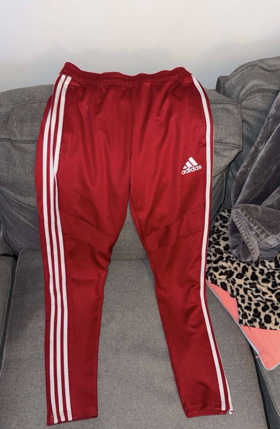 adidas Tiro 19 Men’s Training Pants – Power Red/White, Size M
