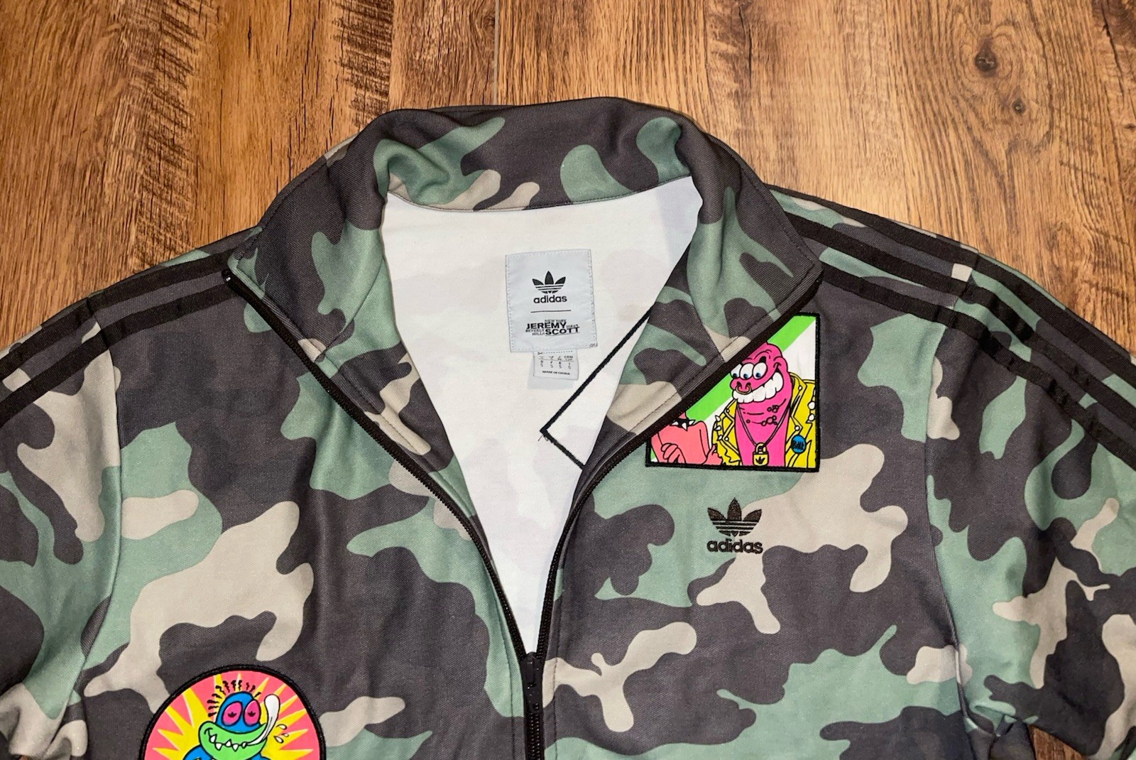 Adidas Originals X Jeremy Scott Green Camouflage Track Trefoil Jacket Sz S/M