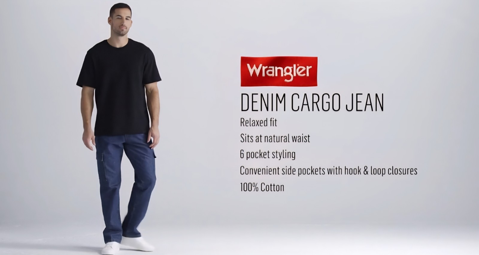Wrangler Men’s Cargo Jeans 6 Pocket – Relaxed Fit – 1070LGWDS 42×30