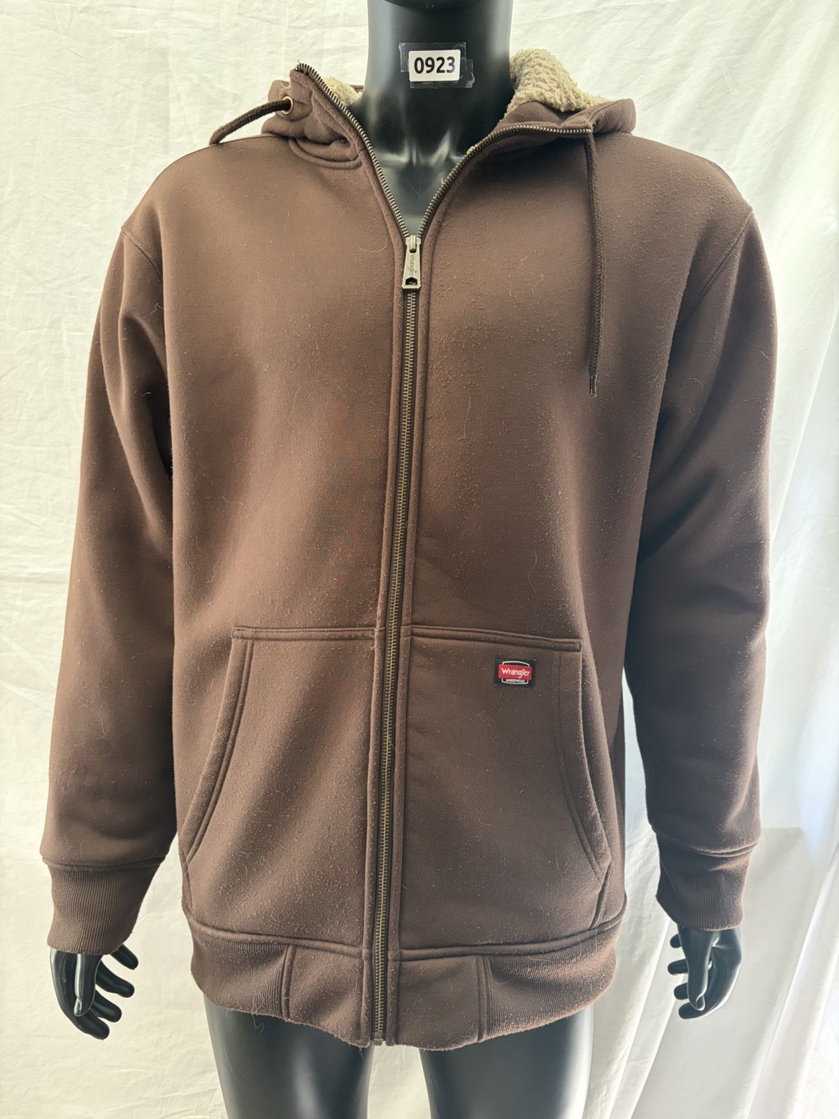Wrangler Workwear Zip Front Hoodie, Brown L