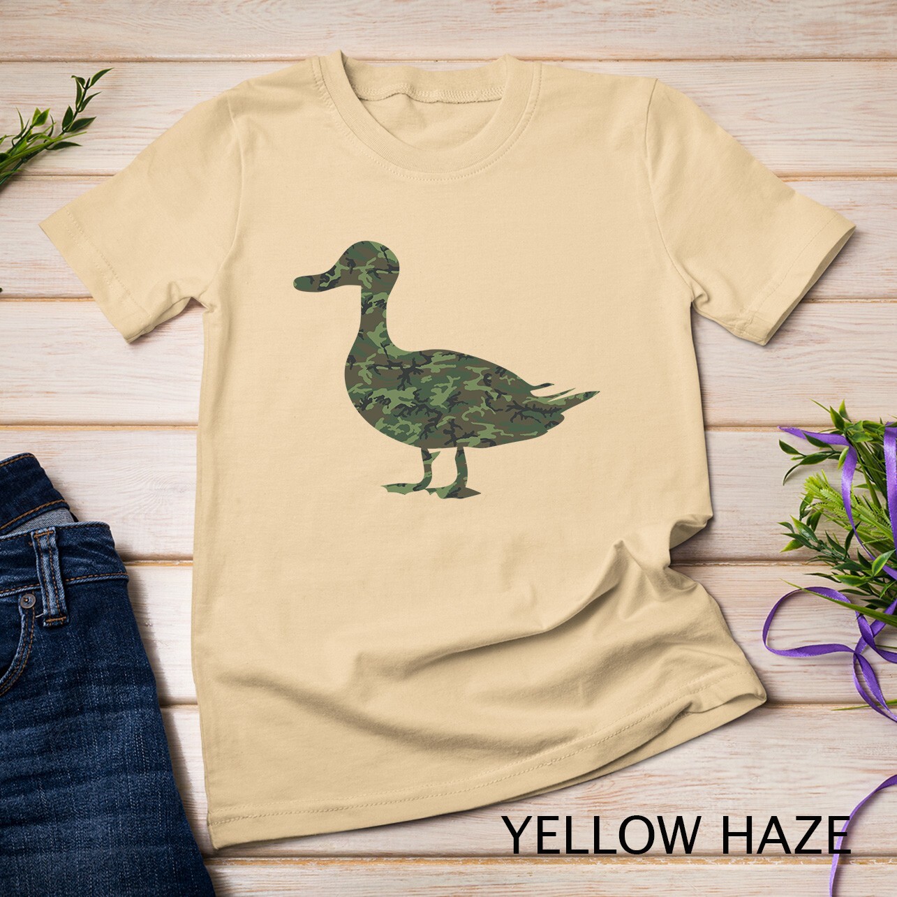 Military Duck Camo Print US Mallard Dipper Veteran Men Gift Unisex T-shirt