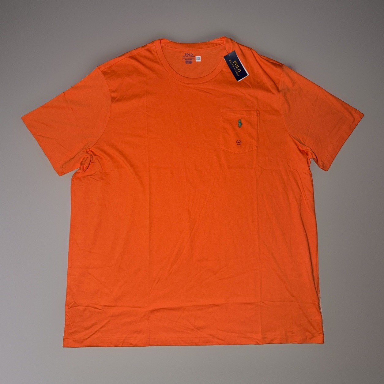 NWT Polo Ralph Lauren T Shirt Big& Tall Mens 4XLT Orange Pocket Classic Fit Tee