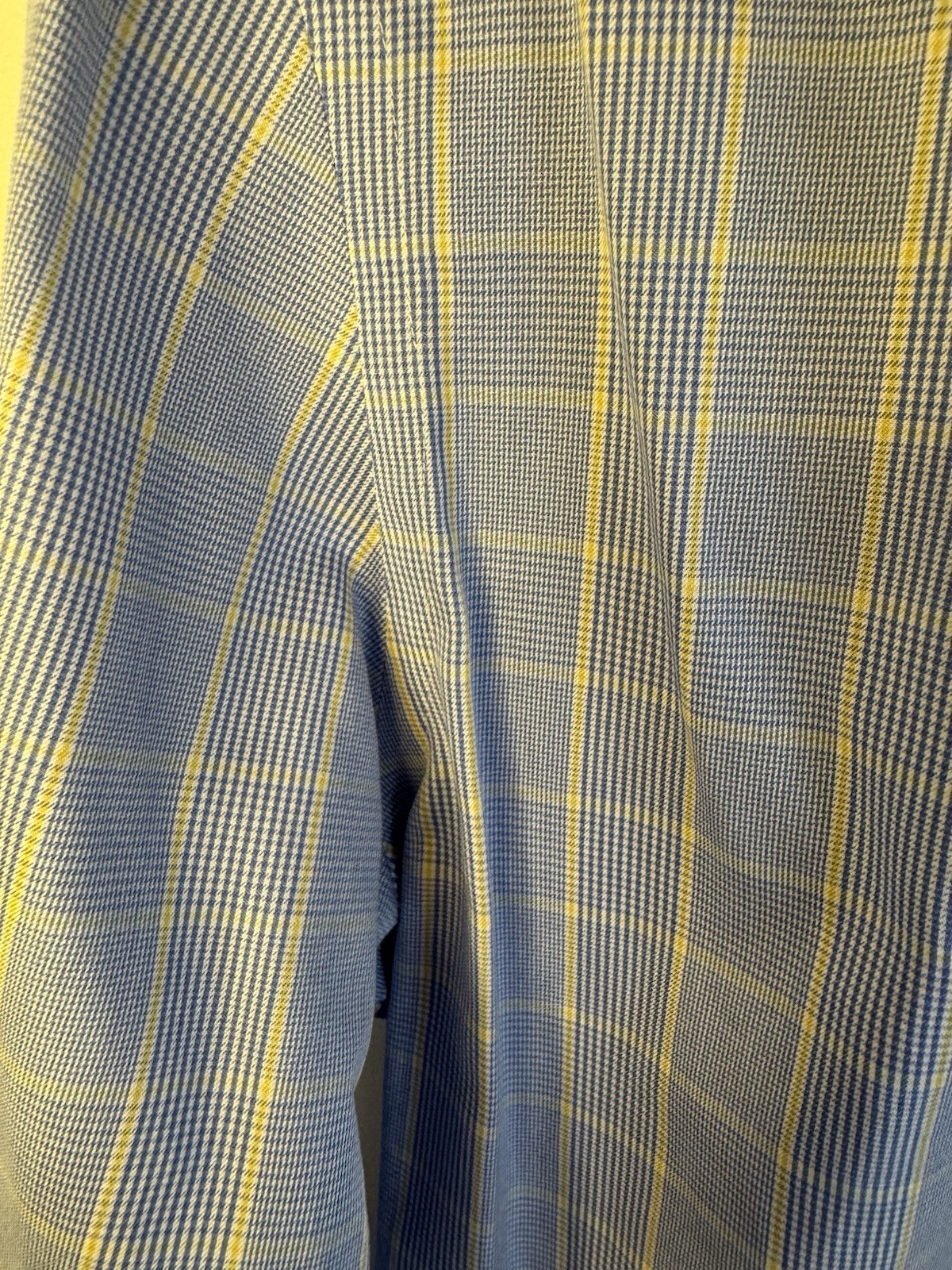 Charles Tyrwhitt Non-Iron Slim Fit Blue/Yellow Plaid Cotton Dress Shirt 15 33