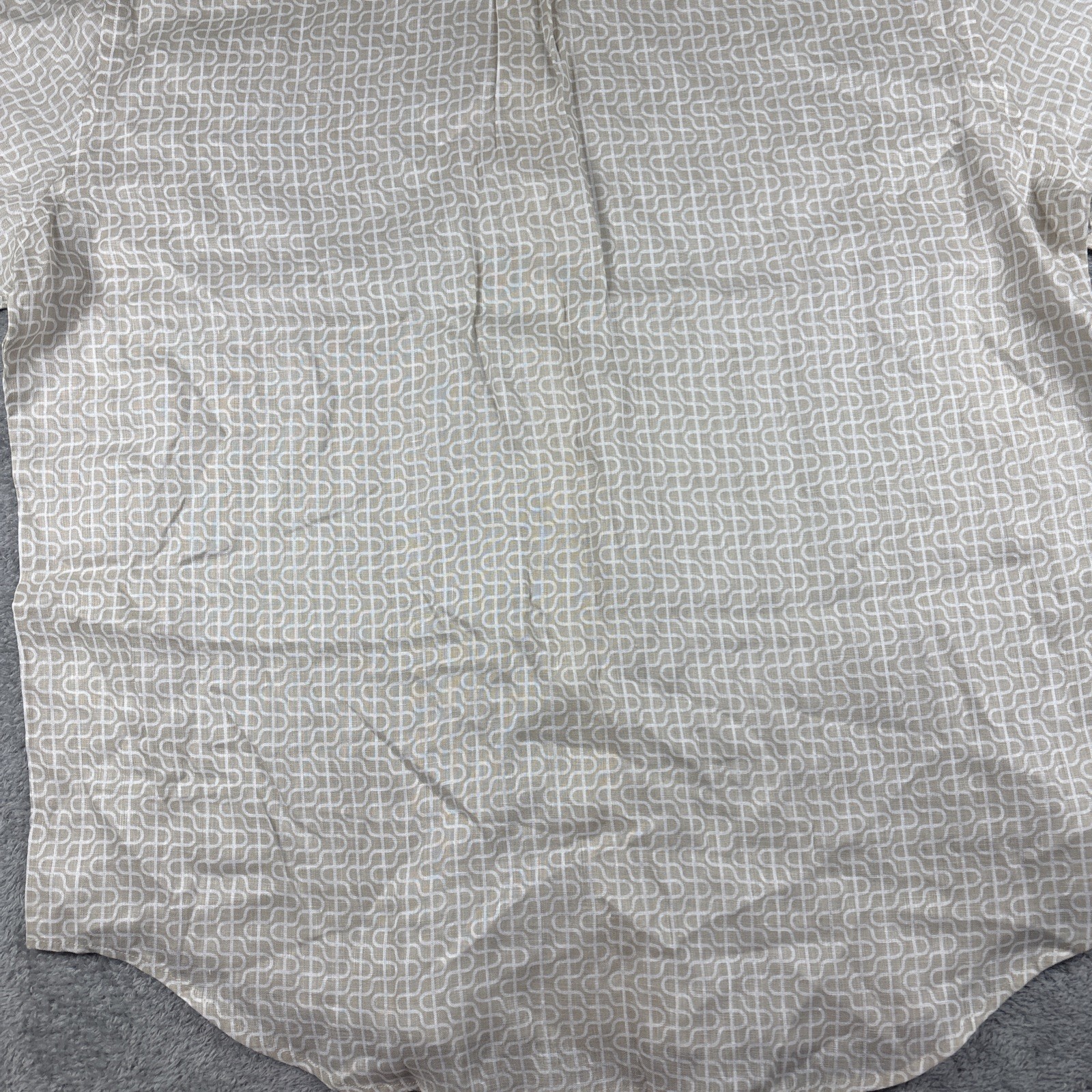 The Men’s Store at Bloomingdales Geometric Pattern Linen Shirt Beige Size XL NWT