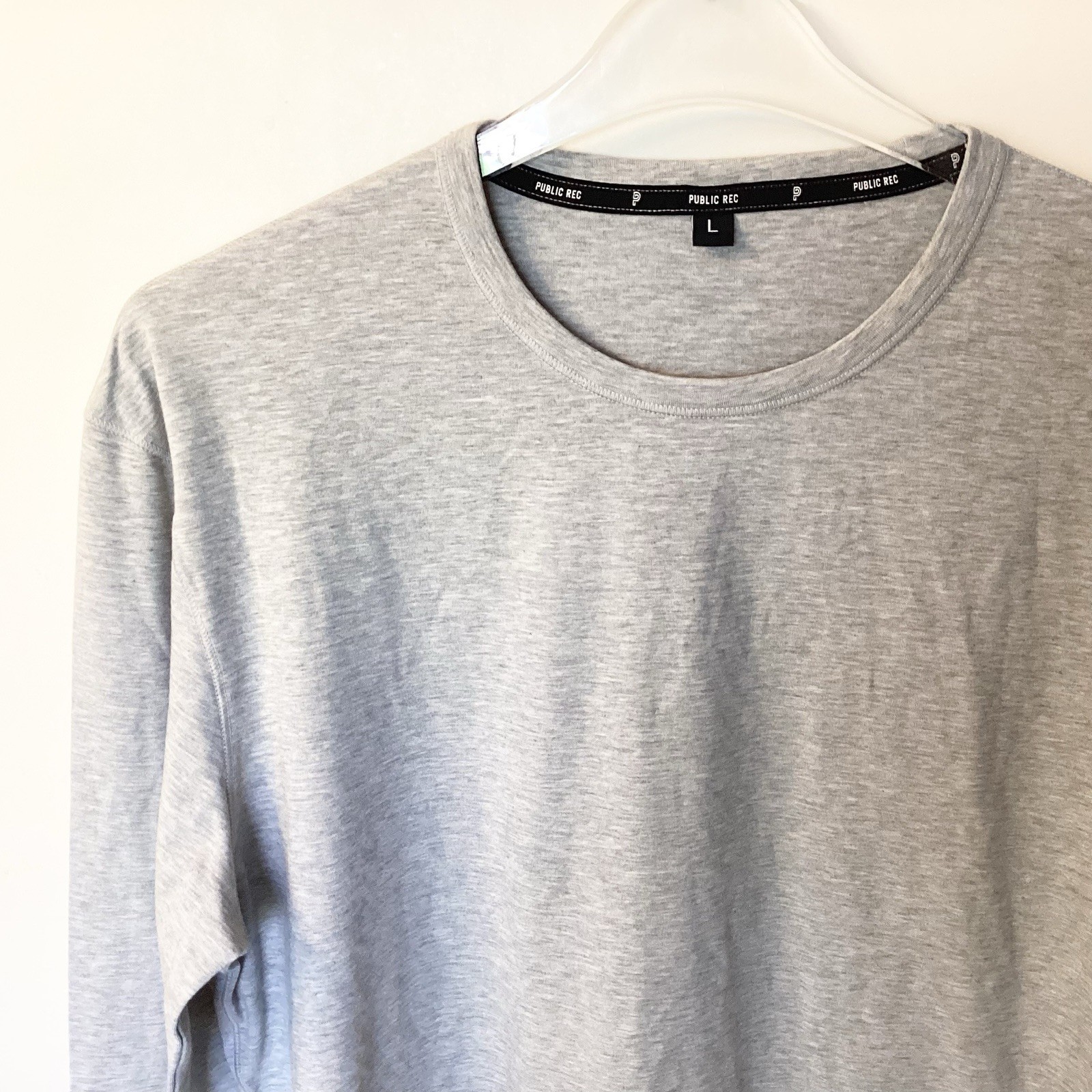 Public Rec Long Sleeve Performance Crewneck T-Shirt – Gray – L