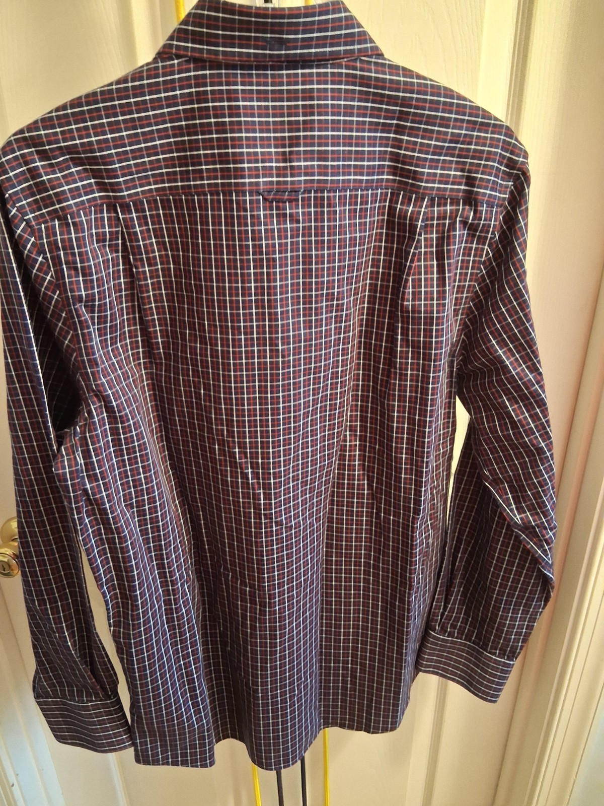 NWT Nordstrom Mens Shop Smartcare Reg Fit Wrinkle-free Blue Plaid Shirt Size Med