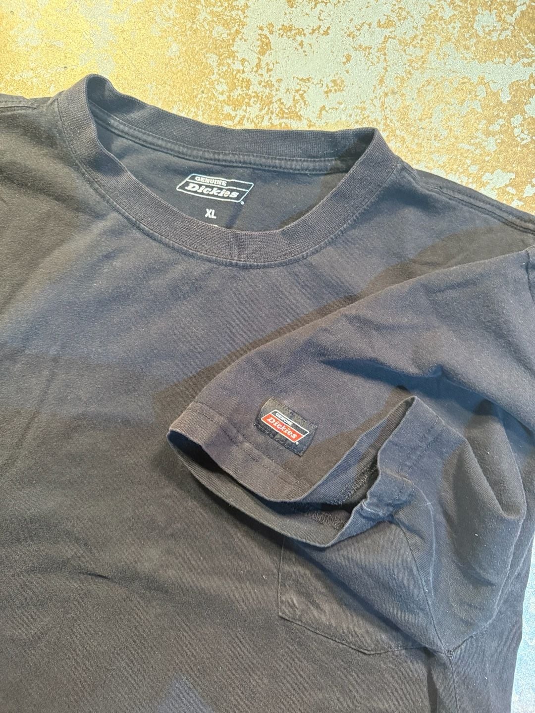 Genuine Dickies Men’s Short Sleeve Crew Neck Pocket T-Shirt in Black, Size XL