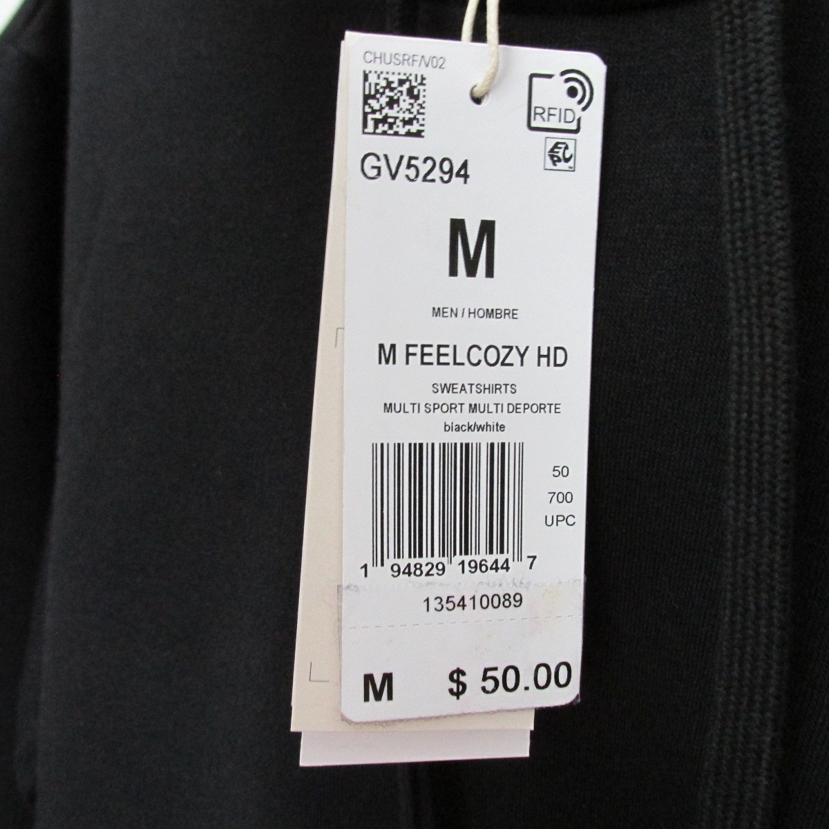 NEW MENS ADIDAS FEEL COZY FLEECE-LINED JERSEY HOODIE MEDIUM BLACK $50