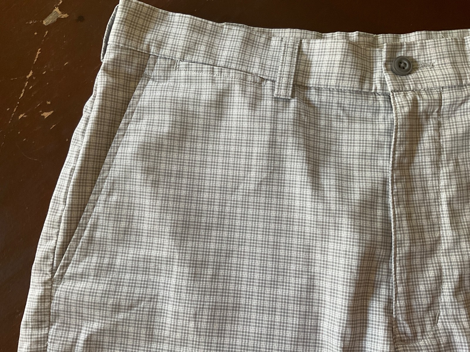 PGA Tour Gray Plaid Golf Shorts Lightweight Polyester Men’s Size 32