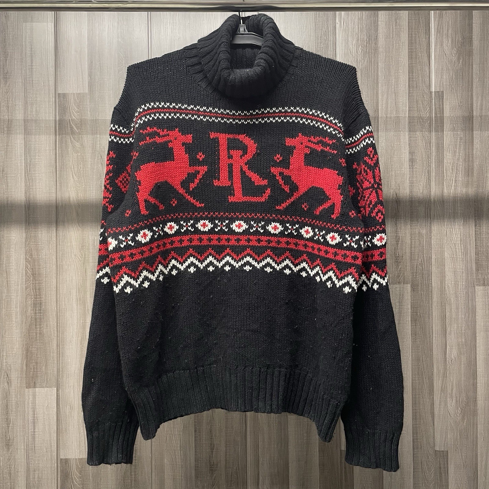 Polo Ralph Lauren Turtleneck Fair Isle Reindeer Sweater Size M
