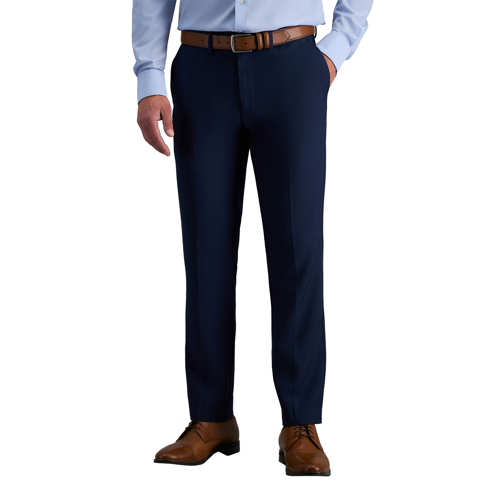 Haggar Men’s Dress Pant – Straight Fit Stretch Trousers – Super Flex Waistband