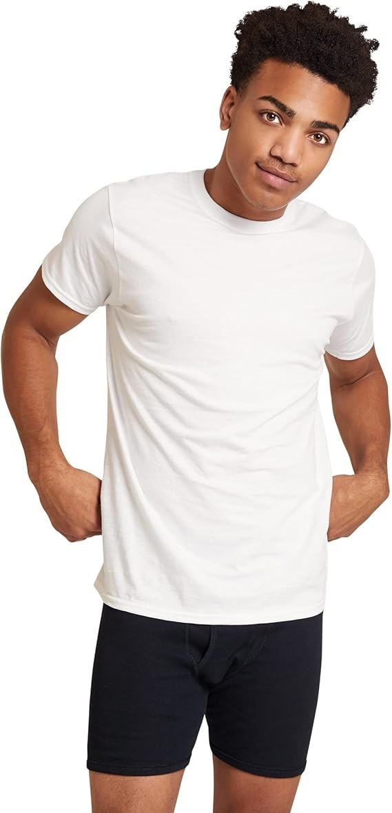6PCS Camisetas Hombre Cuello Redondo Algodón Suave Básicas Cómodas Talla US Size