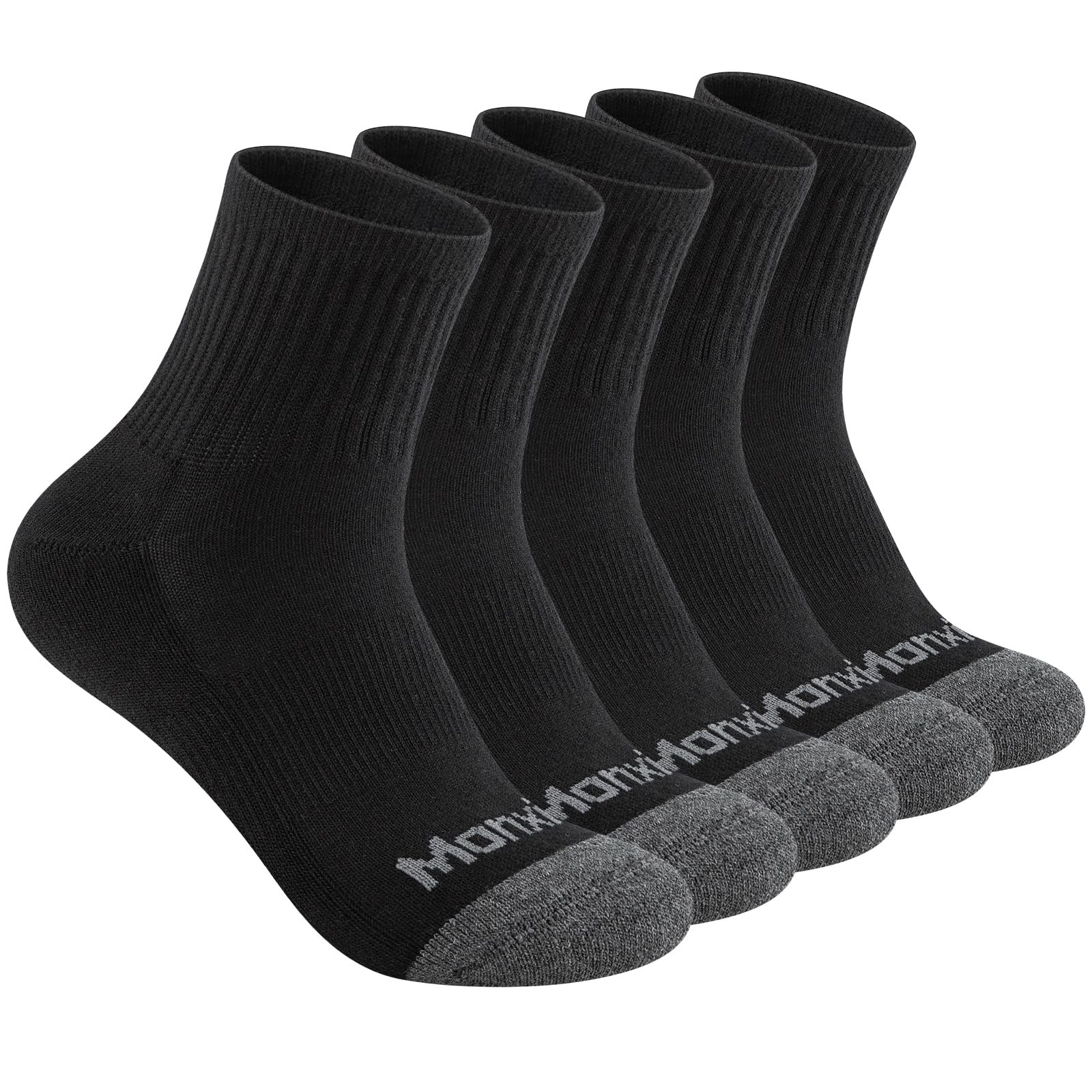 Mens Cotton Cushioned Moisture Wicking Socks, Athletic Performance Breathable…
