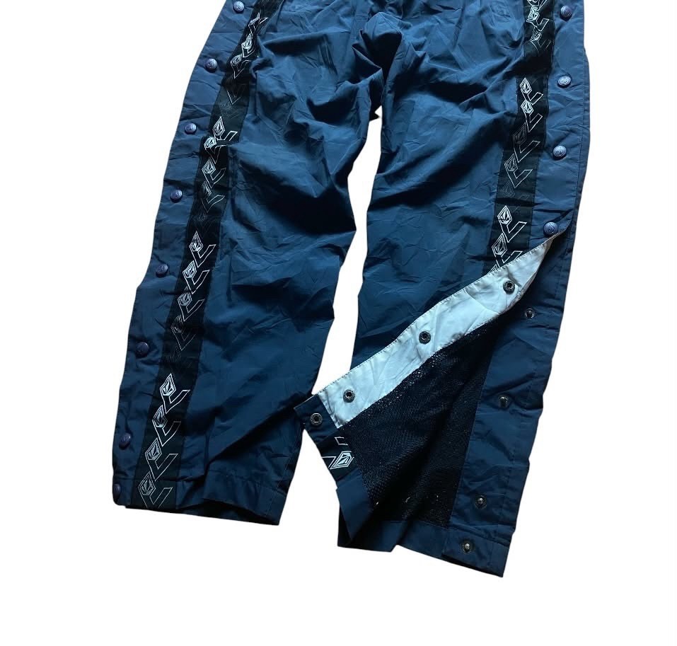 Vintage Volcom Tearaway Snap Track Pants Navy Mesh Lined Y2K Skate Size S