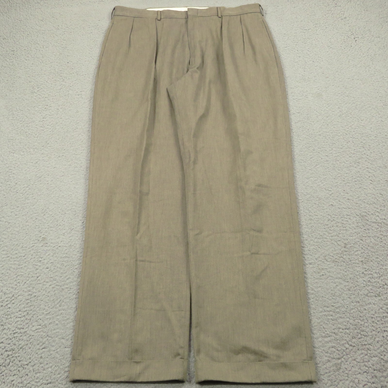 Polo Ralph Lauren Pants 40×32 Wide Pleated High Rise Cuffed Trouser Herringbone