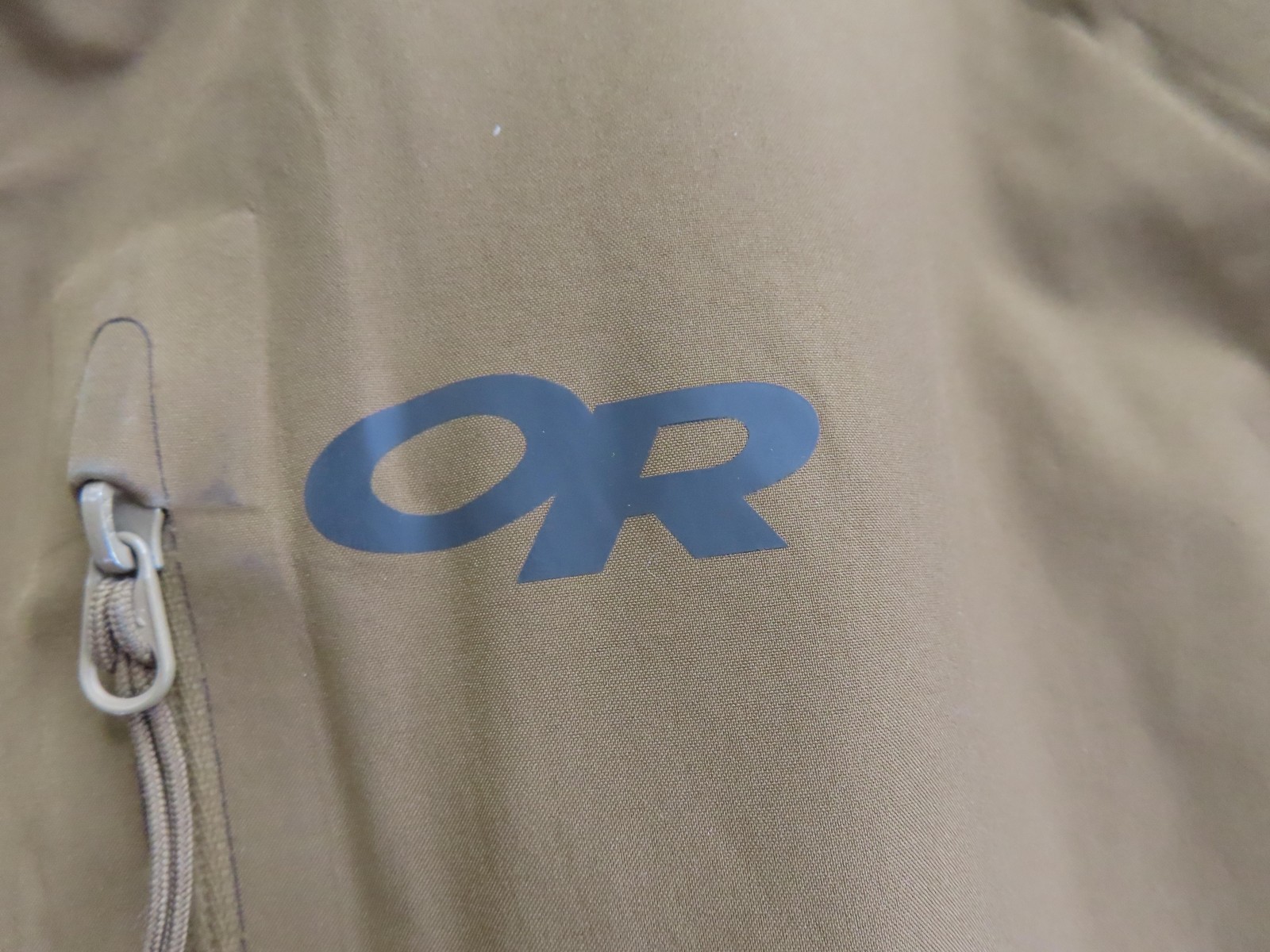 Outdoor Research Foray Jacket Mens Large Brown Gore-Tex Hooded Waterproof Hiking
