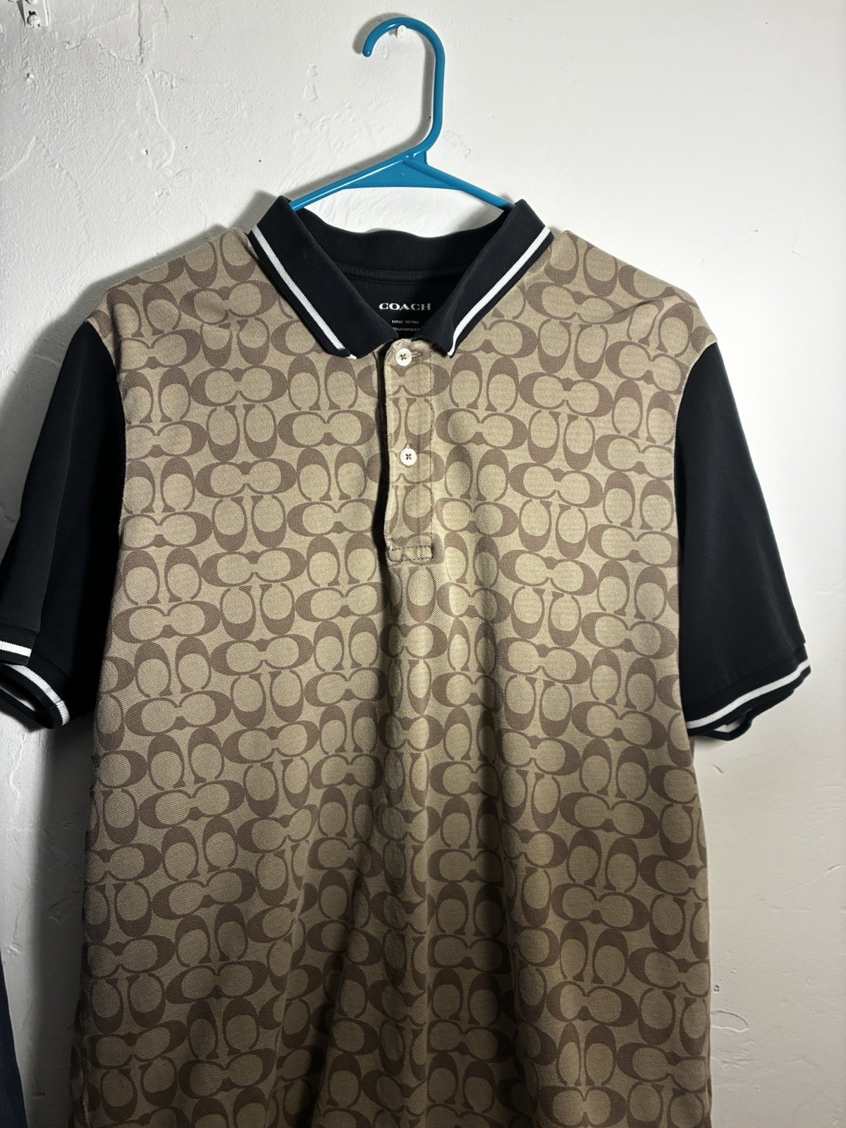 Coach Signature Logo Knit Polo Shirt