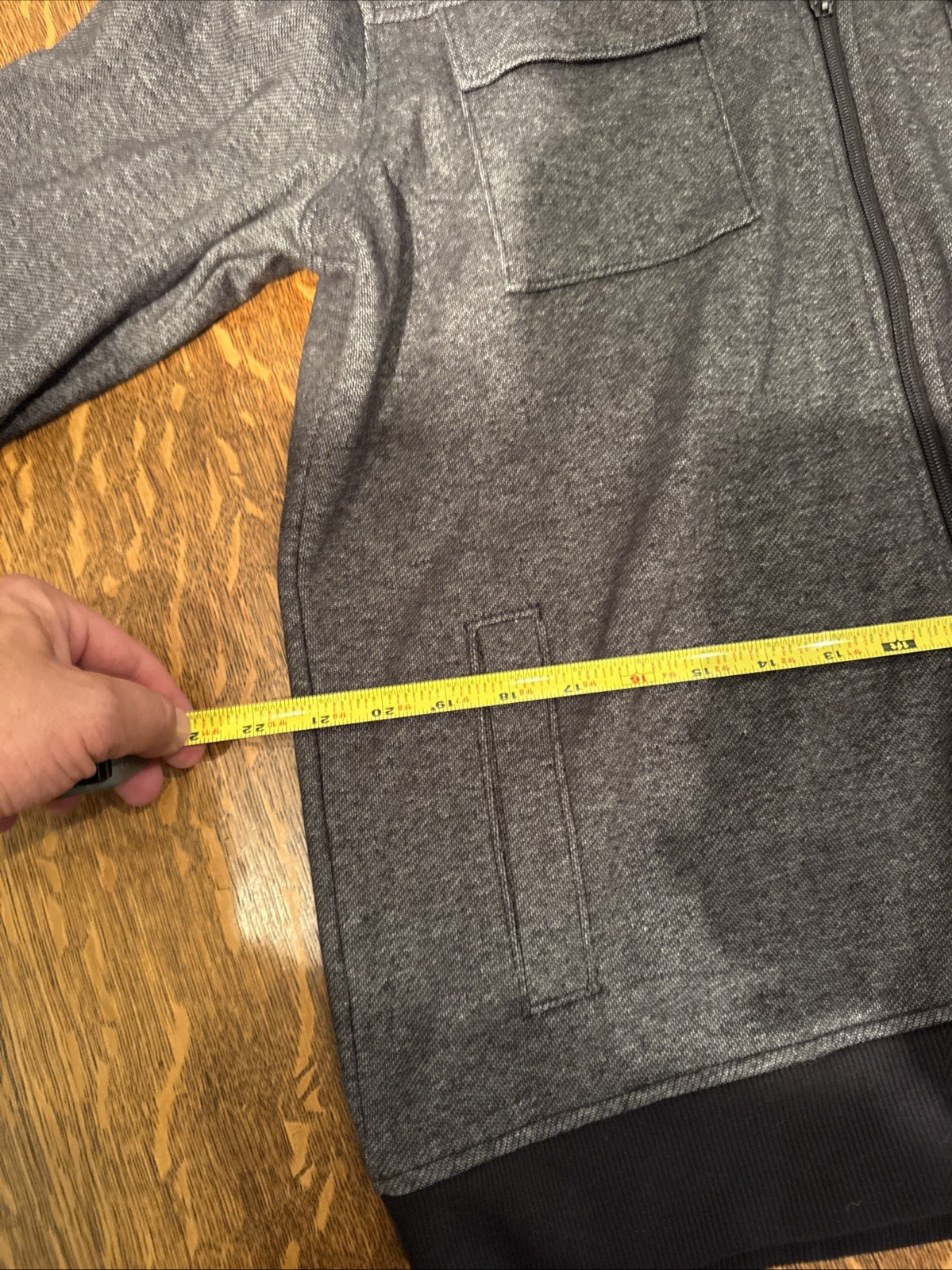 Apt 9 Sweater Mens Large Black Fleece Knit Full Zip 4 Pockets Cotton Blend