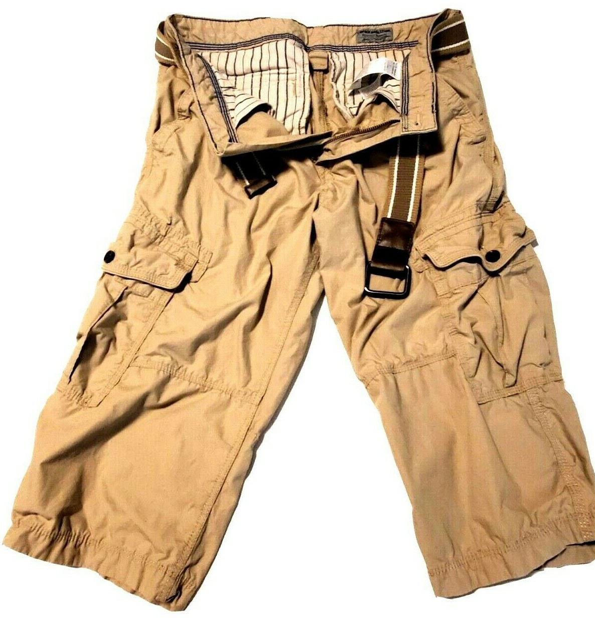 Tom Tailor Belted Cargo Shorts 100% Baumwolle Cotton Sz 33