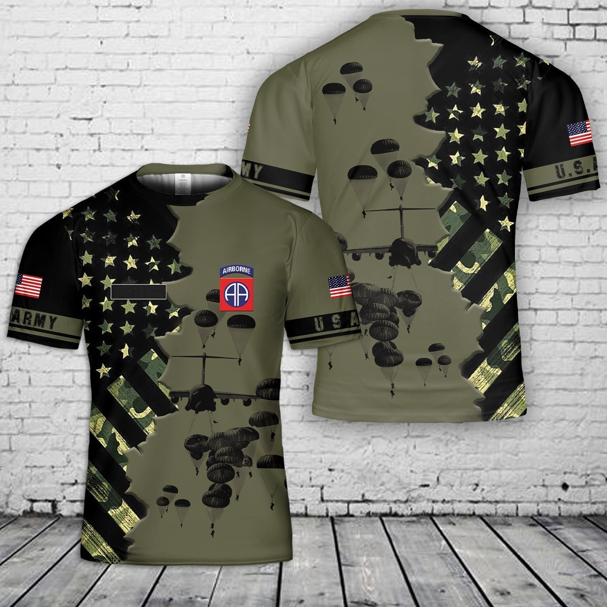 Custom Name US Army Paratroopers With The 82nd Airborne 3D Shirt size S-5XL