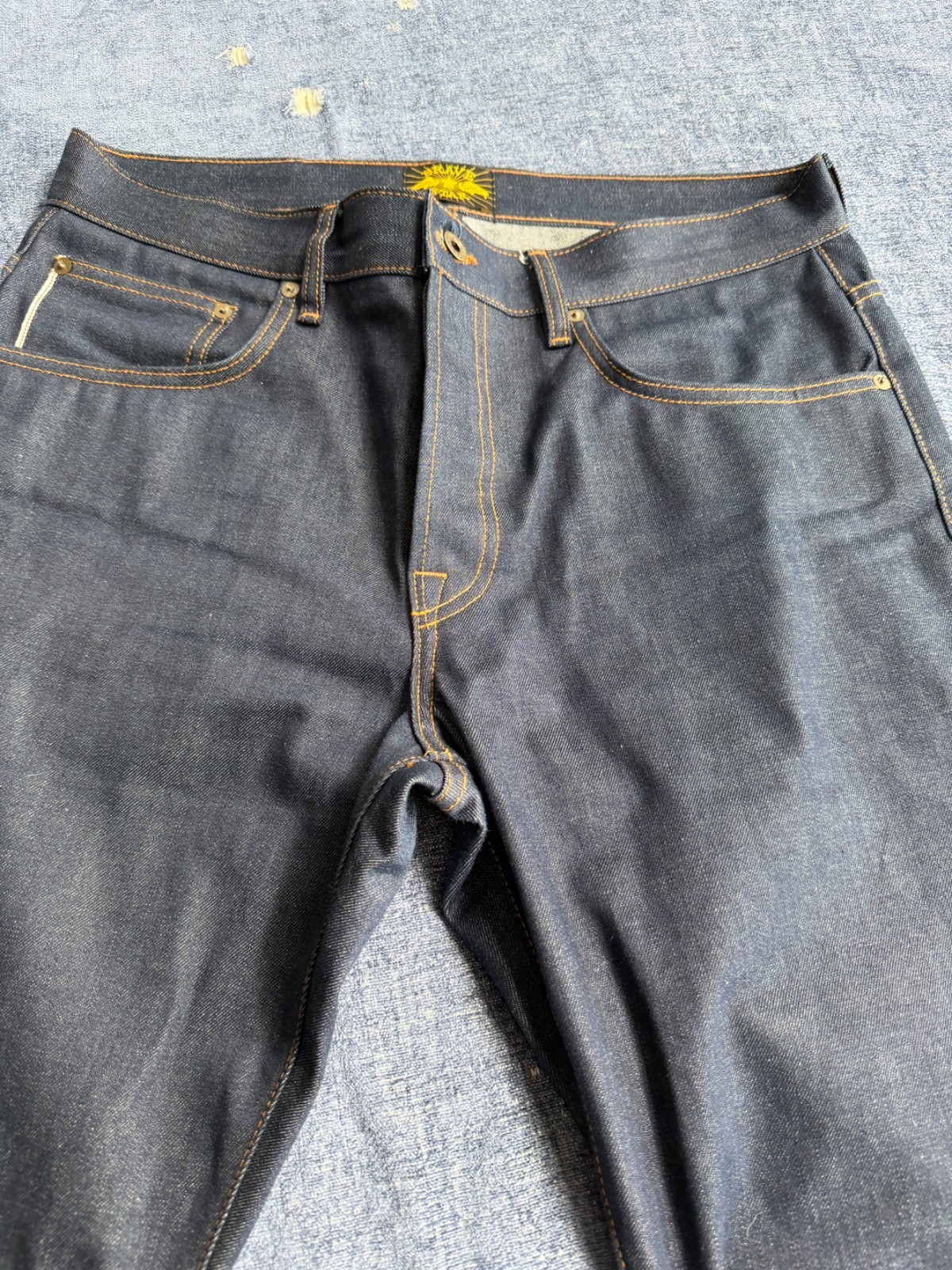Brave Star Selvage 11oz Indigo Denim True Straight Mens Jeans Chainstitch 30″ He