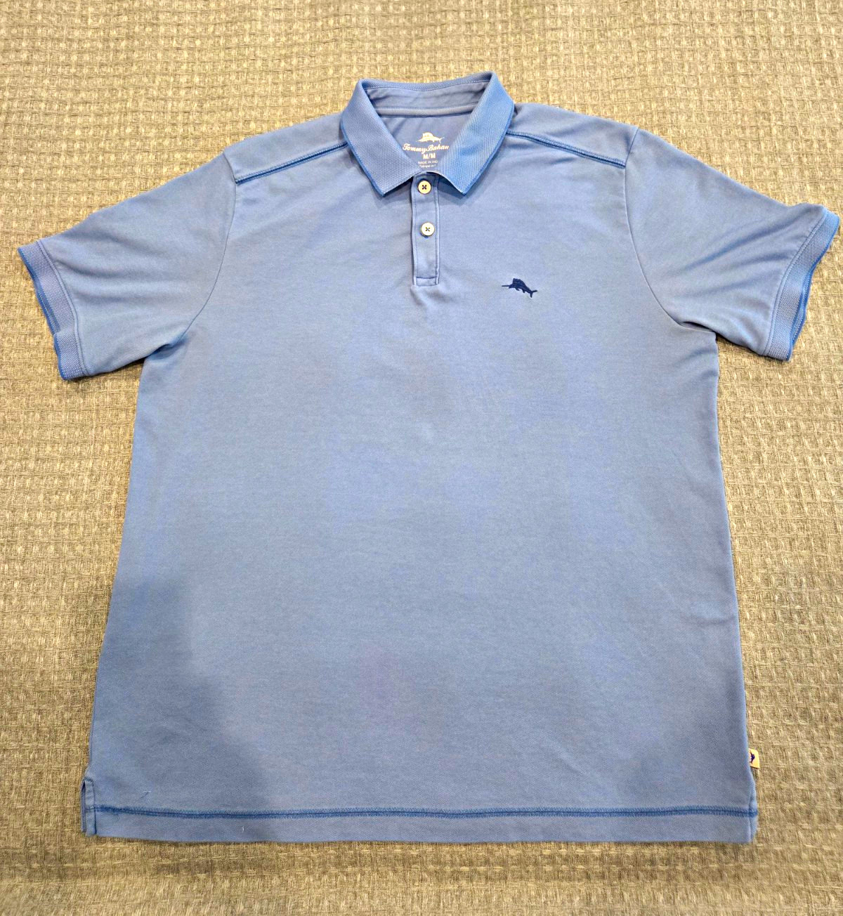 Tommy Bahama IslandZone Men’s Blue Polo Shirt M Cotton Blend Lightweight Golf