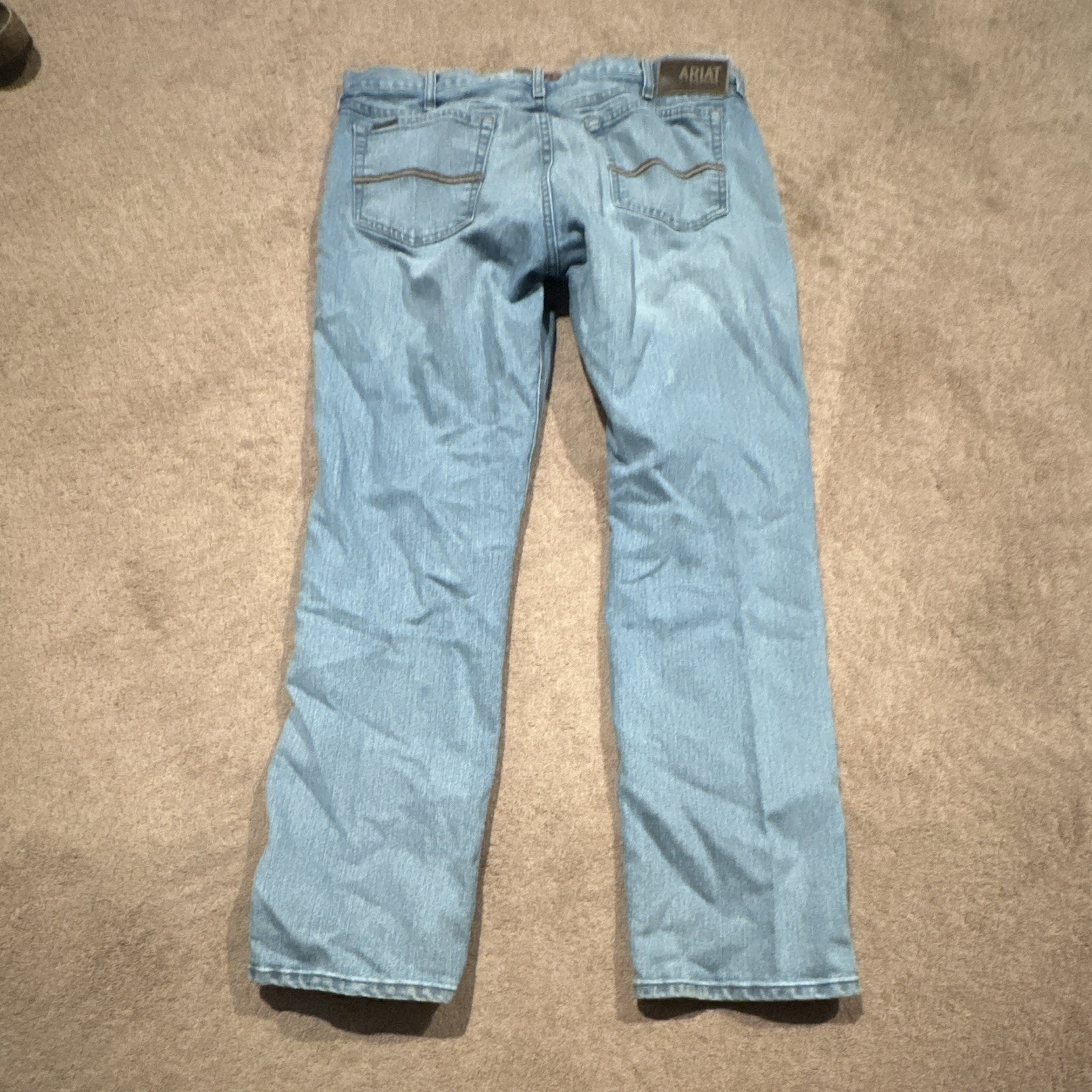 36×32 Ariat M7 Men’s Slim Fit Straight Leg Light Wash Blue Denim Jeans 5-Pocket