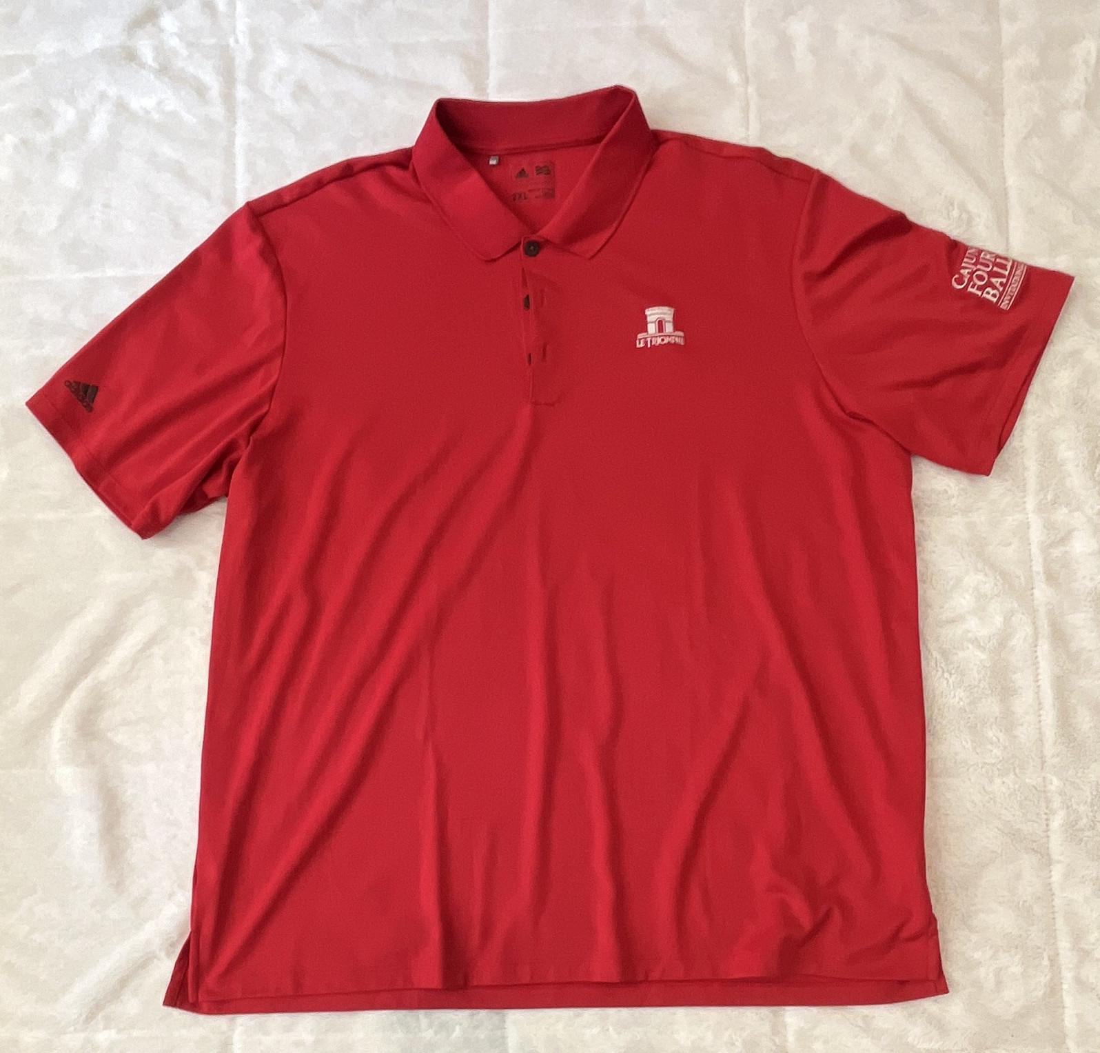 Adidas Golf Men’s 2XL Red Polo Shirt Polyester Lightweight Collared Logo