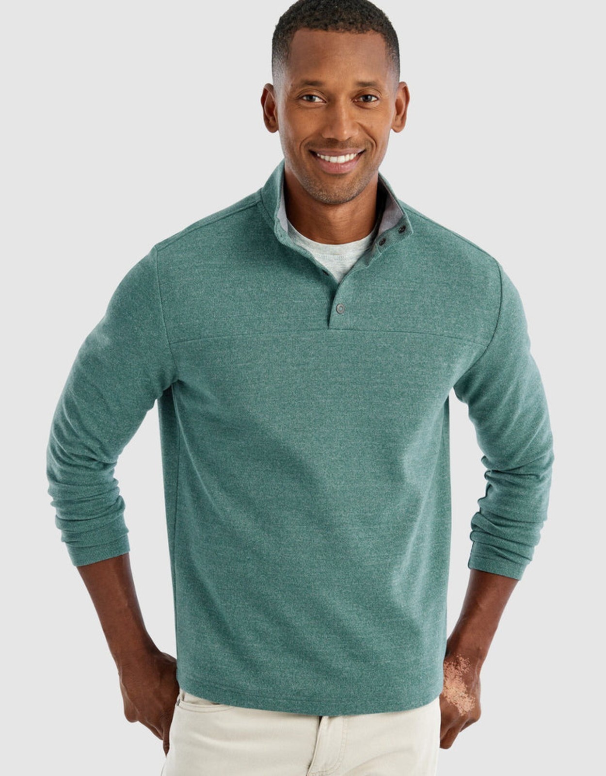 NWT JOHNNIE-O $148 DUSTY HENLEY PULLOVER IN JUNIPER SZ S SMALL
