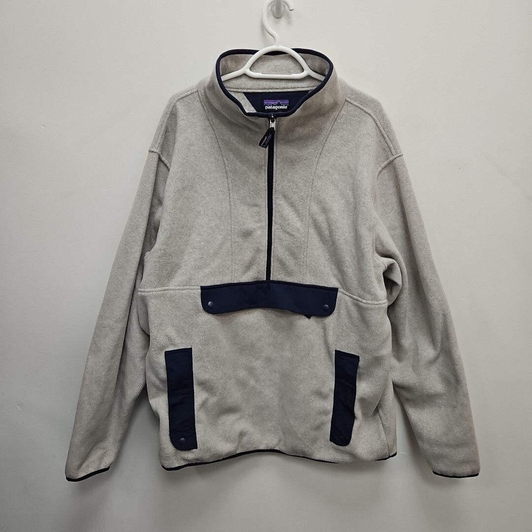 Patagonia Unisex Synchilla Anorak 1/2 Zip Grey Fleece Pullover Jumper Size XL