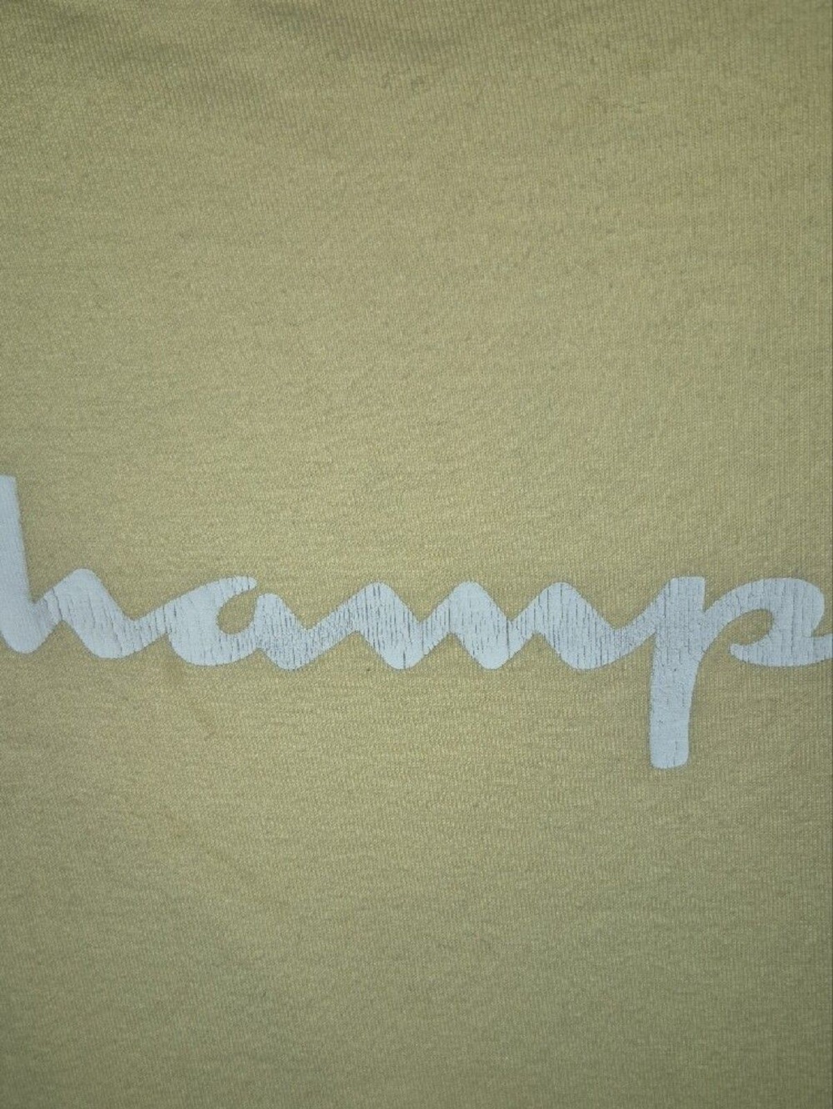 Champion Short Sleeve Tee in Pale Yellow with White Logo