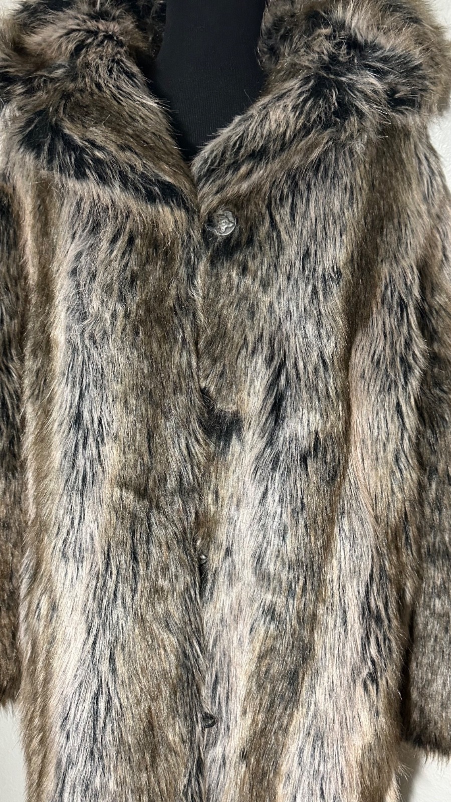 NWT SpiritHoods Grey Wolf Classic Faux Fur Coat Women’s Size M Hooded New