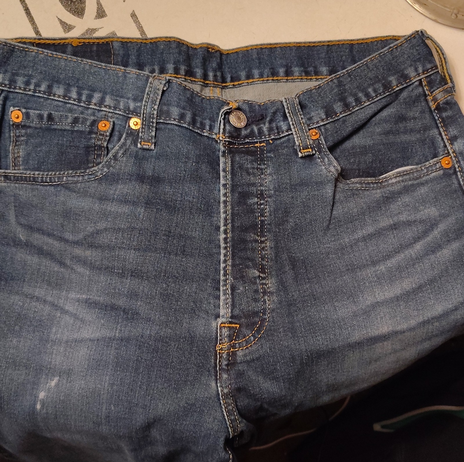 Levi’s 501 Series Straight Regular Fit Blue Denim Men’s Jeans Button Pockets
