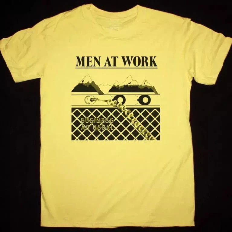 MEN AT WORK Band Business As Usual T Shirt Full Size S-5XL