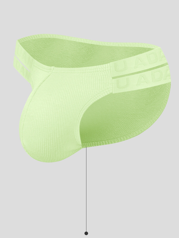 Adannu Men Double Waistband Low Waisted Underwear Cotton Breathable Comfy Briefs