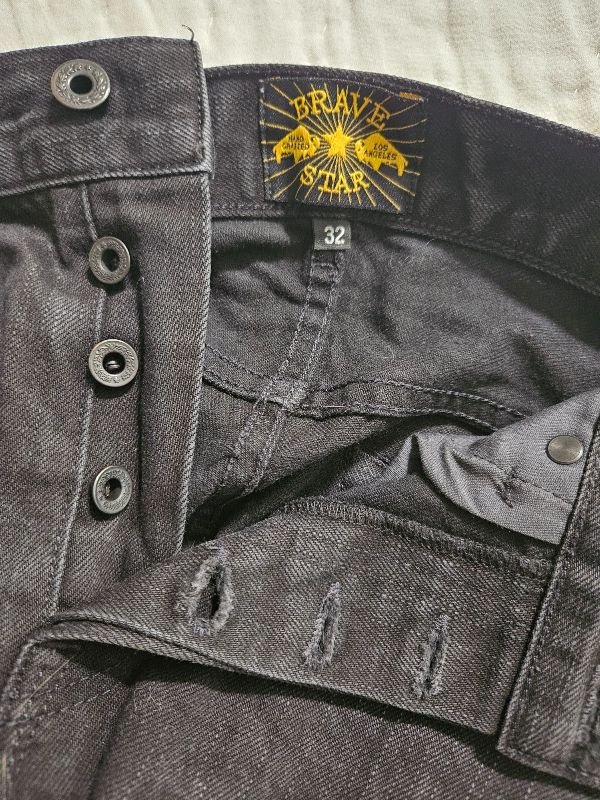 Brave Star Black Selvedge Denim – Made in USA – W32, L34