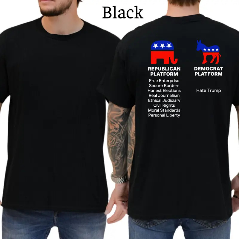 Republican Platform Vs Democrat Platform T-Shirt Conservative Political