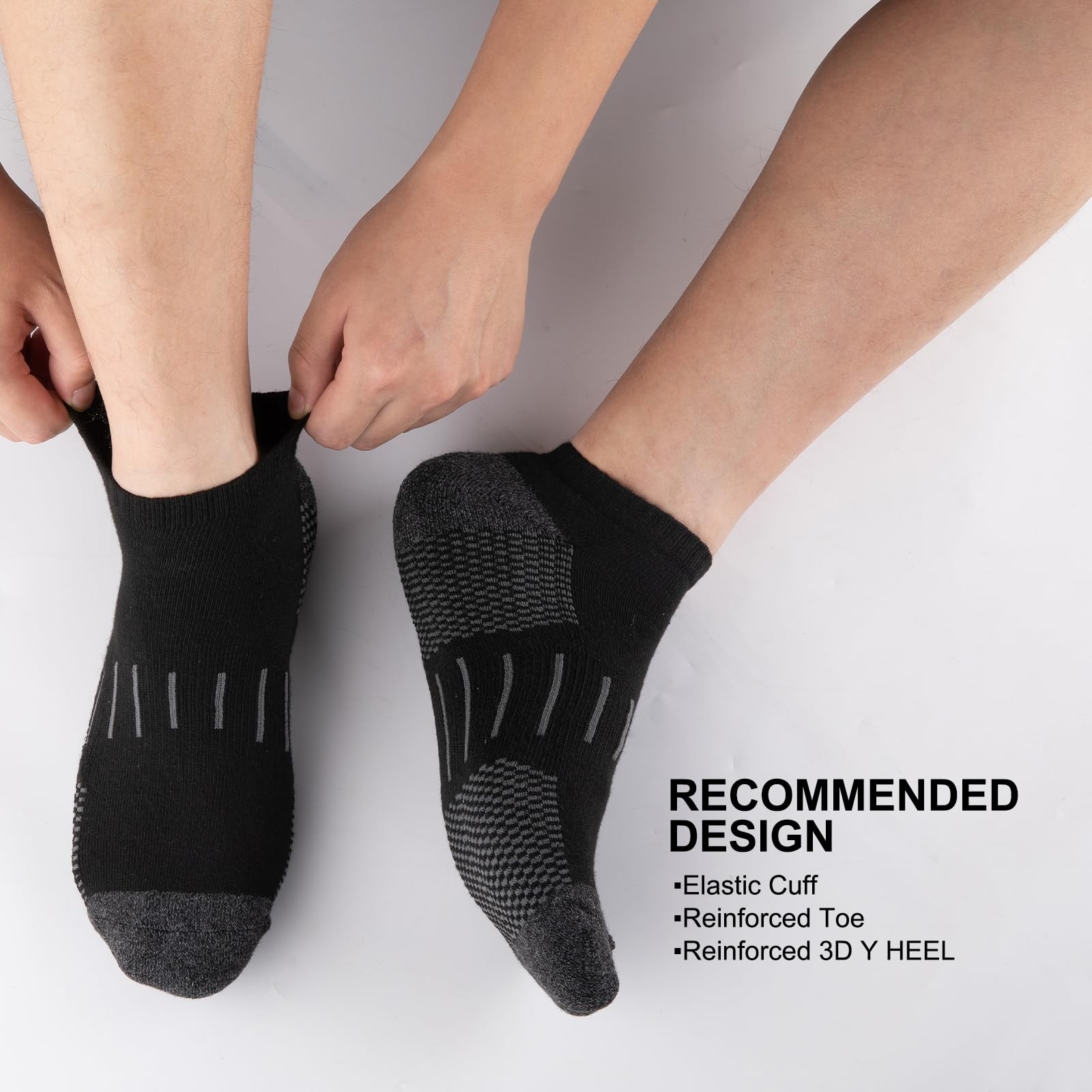 Men’s Athletic Ankle Socks Moisture Wicking Cushion Sports Running Low Cut So…