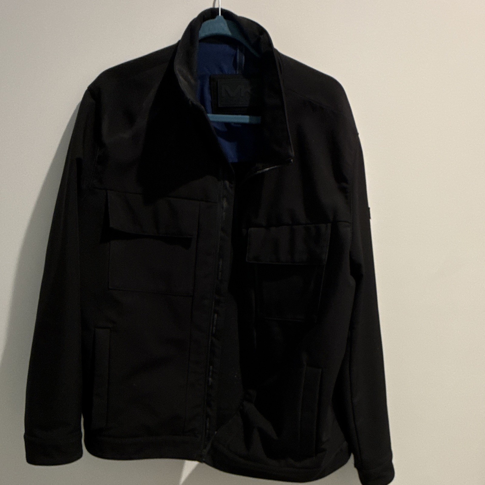 Michael Kors Men’s Full Zip Short Jacket Black XL Stand-Up Collar