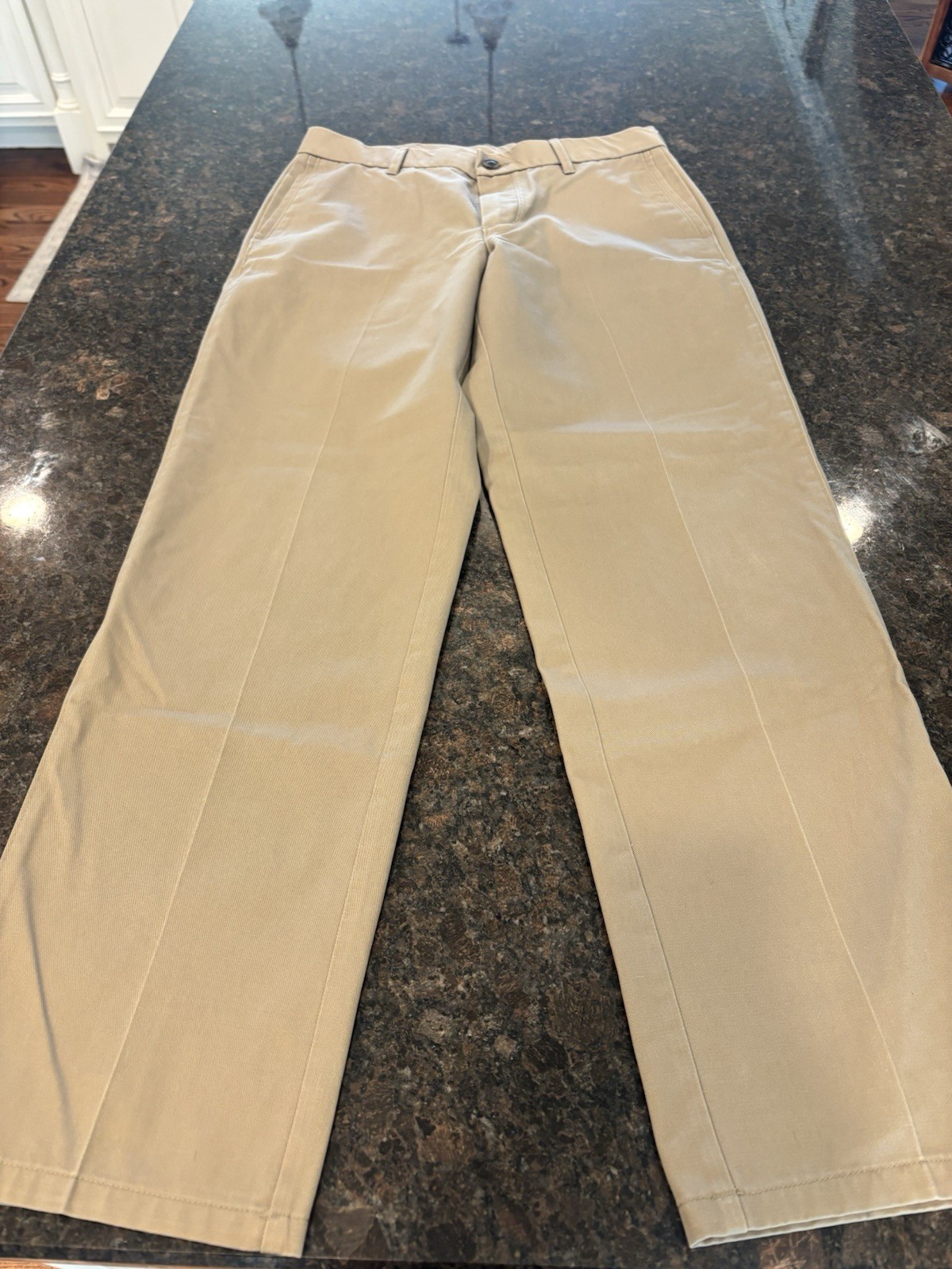 Haggar H26 Dress Pants Khaki Beige Flat Front Casual Mens Size 32×32