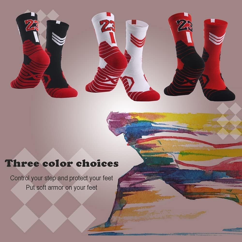 Elite Basketball Socks with Compression & Cushion for Adults and Youth – Running