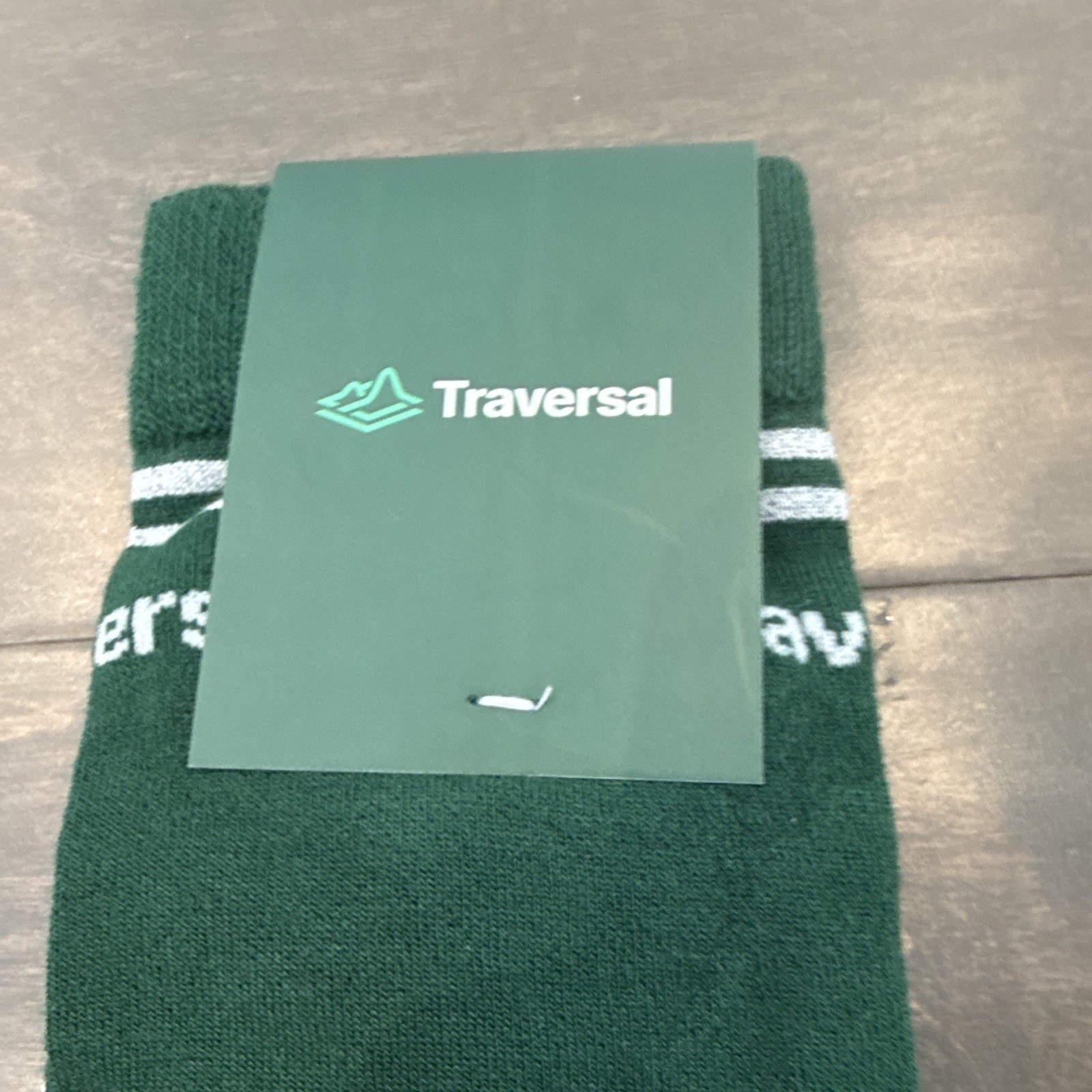 Traversal Striped Crew Socks, Men’s 7-11, Green/White, Bamboo Blend