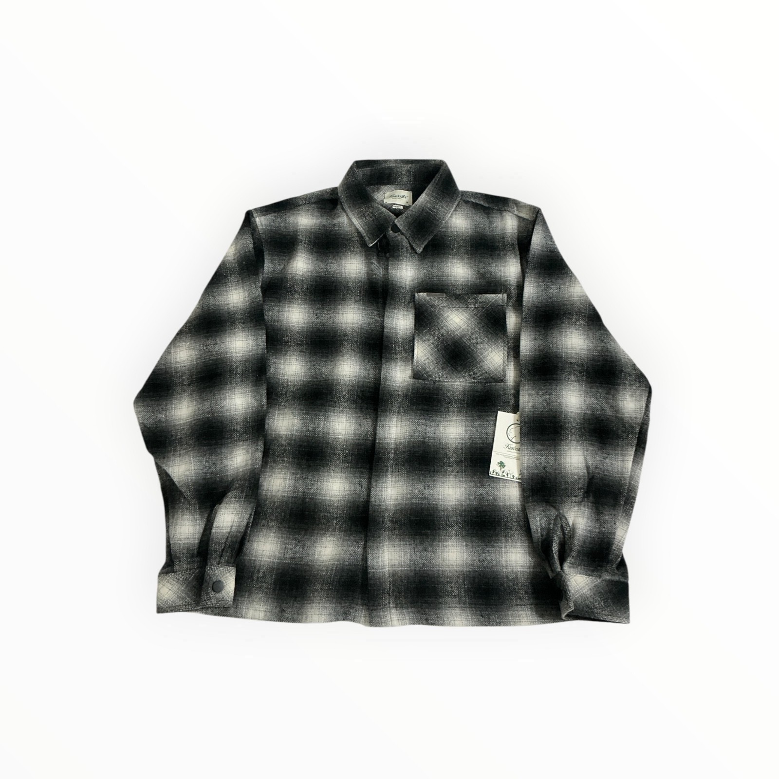 Kuwalla Tee Flannel Snap Shirt Plaid Black Mens Medium Long Sleeve Casual