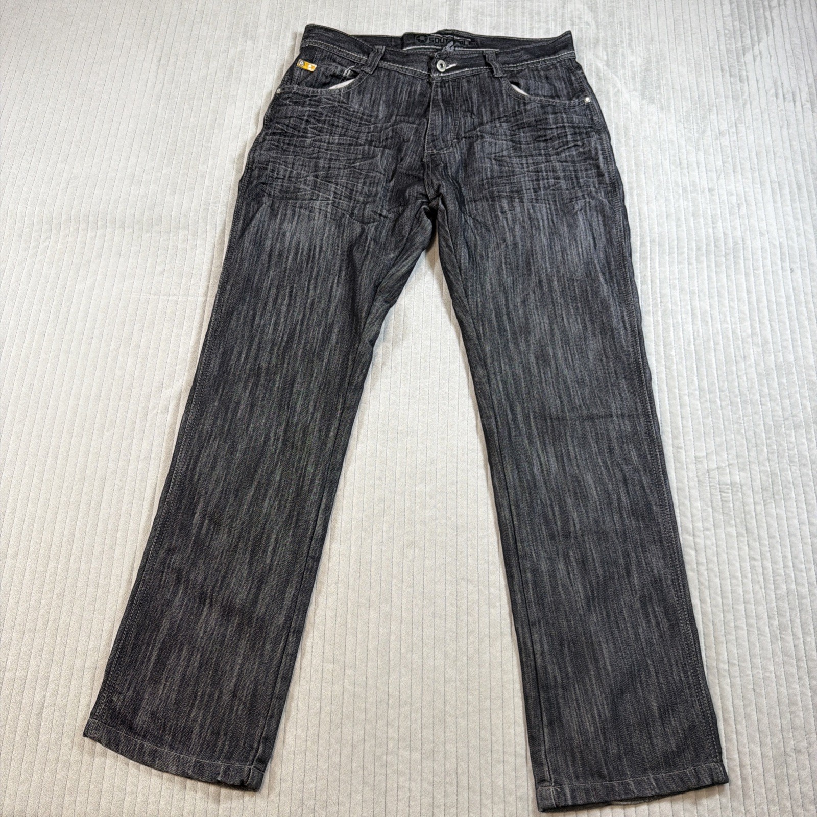 Southpole 8180 Jeans Mens 34×32 Black Dark Wash Denim Straight Leg Streetwear