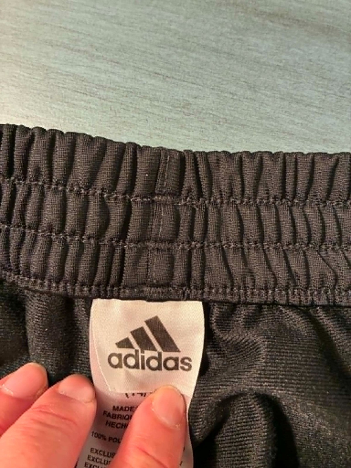 Adidas BoysLarge Black Tapered Track Pants 3 Stripe Athletic Joggers Soccer