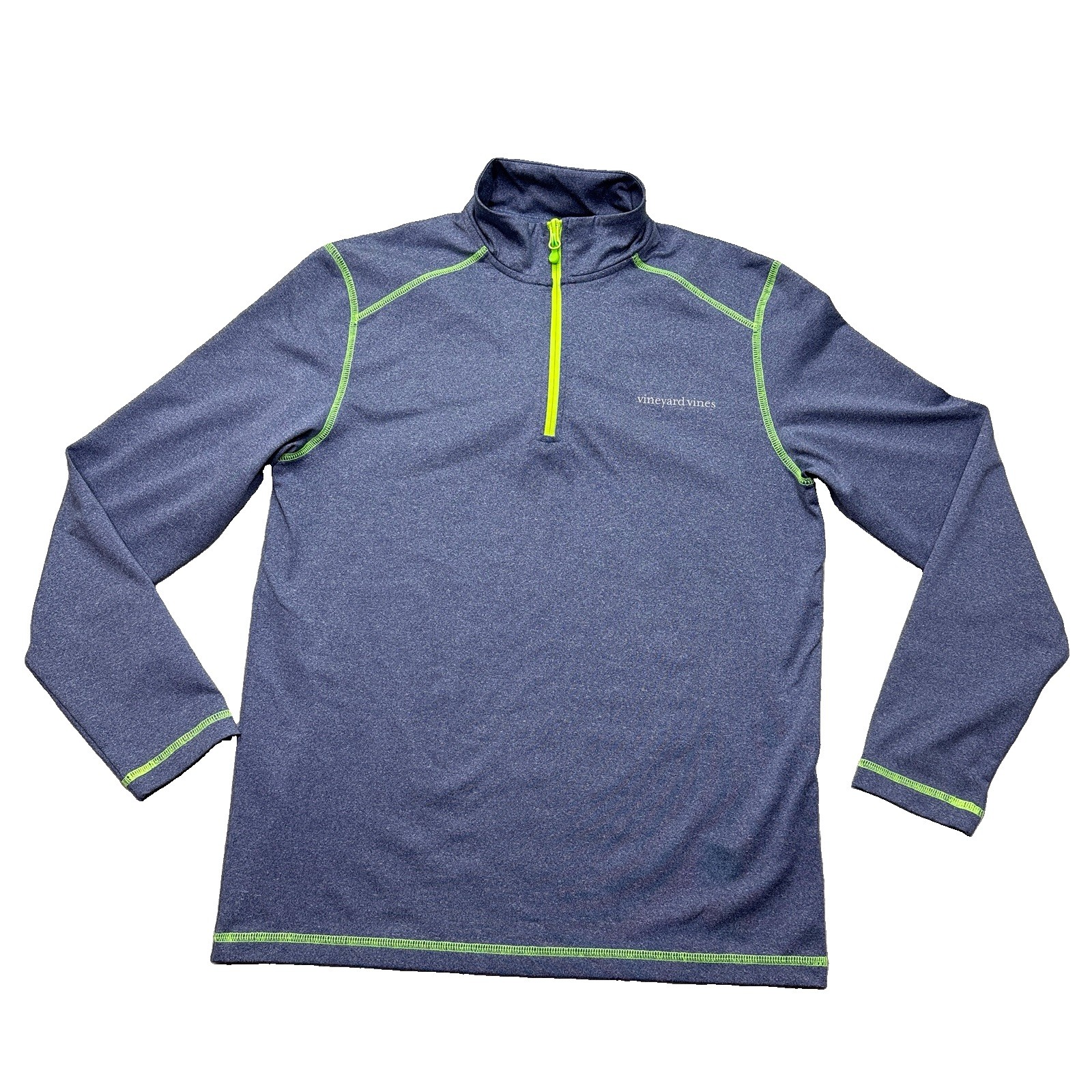 Vineyard Vines Performance 1/4 Zip Pullover Mens S Blue Heather Golf Whale