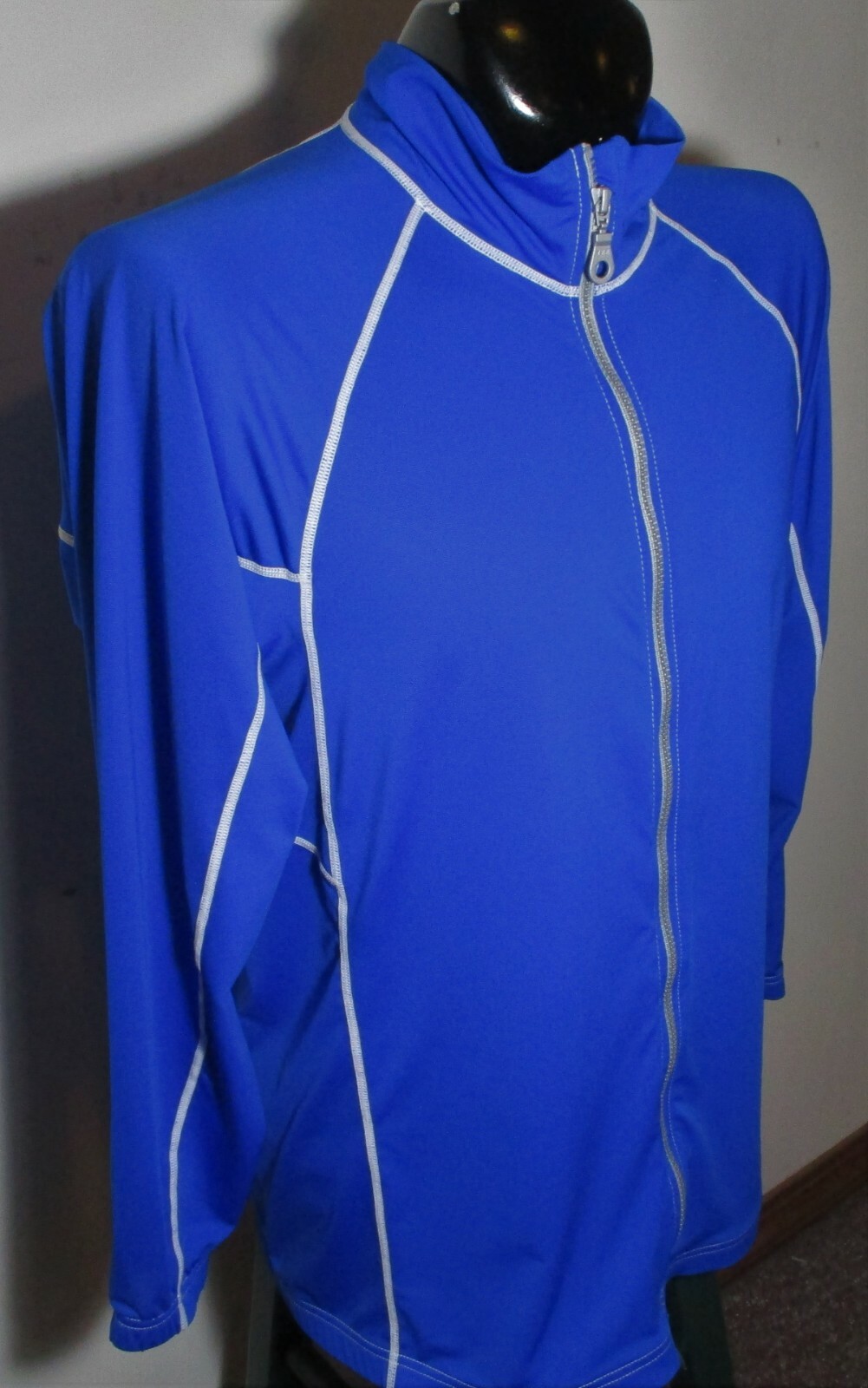 SUN PROTECTION ZONE Blue Full Zip Thermal “DuckSkin” Jacket Size 2XL NWOT